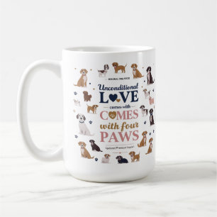 Taza De Café El amor incondicional viene con cuatro patas - clá