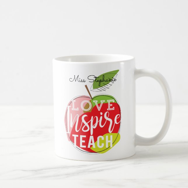Taza De Café El amor, inspira, enseña los profesores del | a la (Derecha)