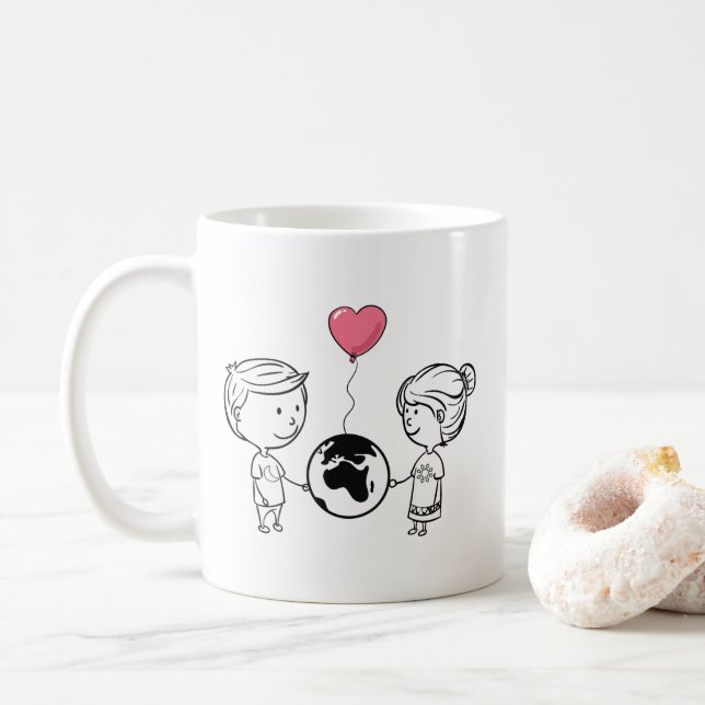 Taza De Café El amor no conoce ninguna distancia (Con donut)