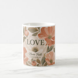 Taza De Café EL AMOR NUNCA FALLA | Regalo de Boda Cristiano