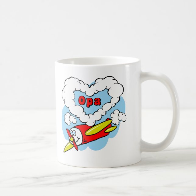 Taza De Café El amor Opa embroma el aeroplano (Derecha)