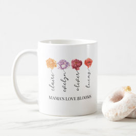 Taza De Café El amor personalizado de la mamá florece al nacer