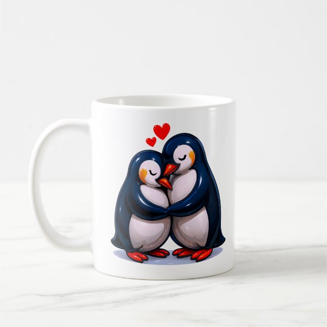Taza De Café El amor pingüino (Izquierda)