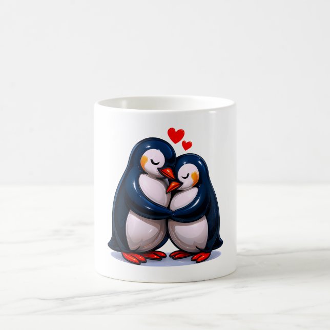 Taza De Café El amor pingüino (Centro)