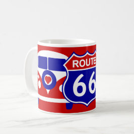 Taza De Café El amor retro y la paz Camper Van Life