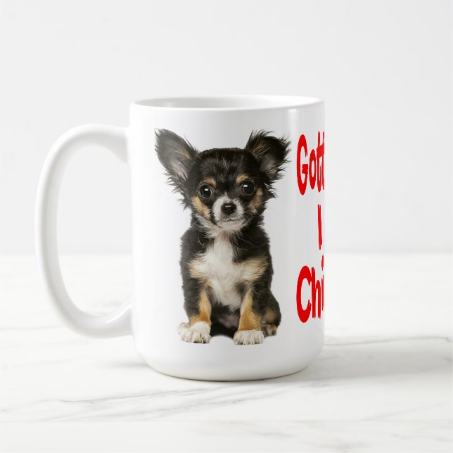 Taza De Café El amor rojo del perro chihuahua (Izquierda)