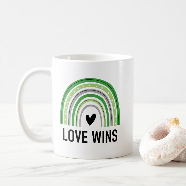 Taza De Café El amor romántico arcoiris gana (Con donut)