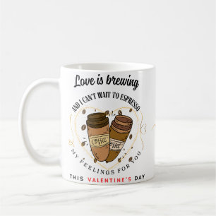 Taza De Café El amor se está cocinando" San Valentín