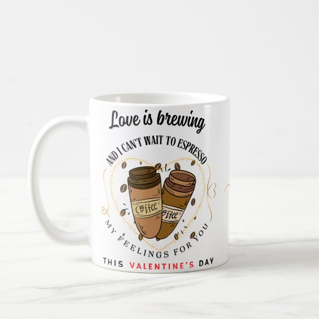Taza De Café El amor se está cocinando" San Valentín (Izquierda)