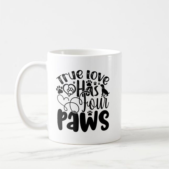 Taza De Café El amor verdadero tiene cuatro pistas (Izquierda)