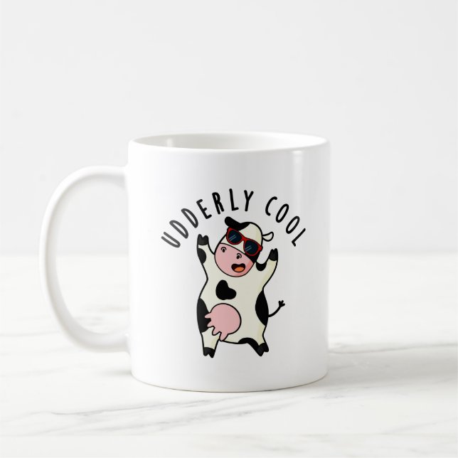 Taza De Café El anciano Guay Funny Cow Pun (Izquierda)