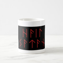 Taza De Café El Anciano Rojo Oscuro Futhark Hail Satan