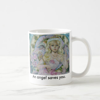 Taza De Café El ángel del zafiro rosado., un ángel ahorra…