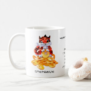 Taza De Café El año lindo del tigre personalizado 