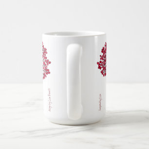 Taza De Café El árbol de la amistad - Cranberry y Mug Blanca