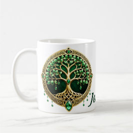 Taza De Café El árbol de la vida con nudos celtas.