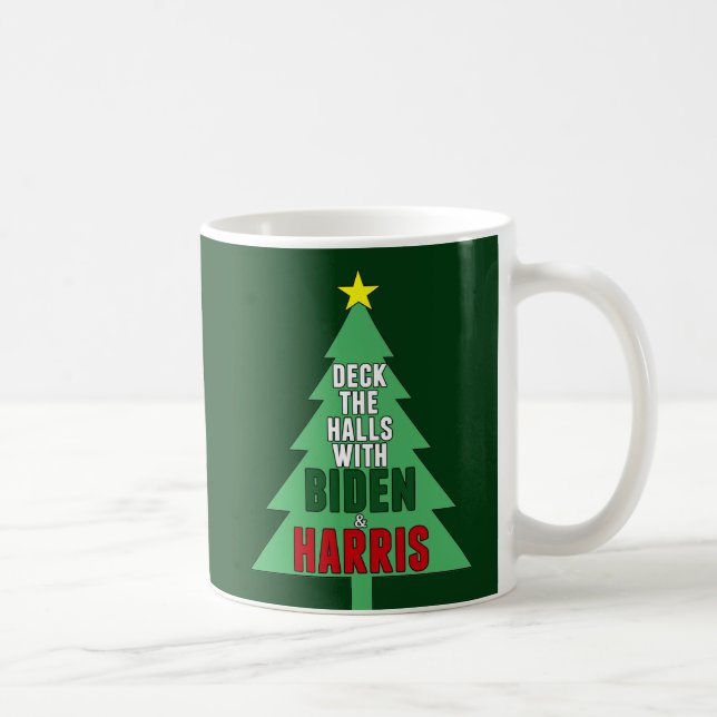 Taza De Café El árbol de Navidad Biden Harris Deck (Derecha)