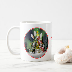 Taza De Café El árbol de Navidad kayak Aurora Borealis