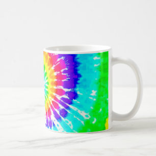 Taza De Café El arco iris de neón del remolino del arco iris
