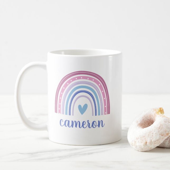 Taza De Café El arcoiris bisexual personalizado (Con donut)