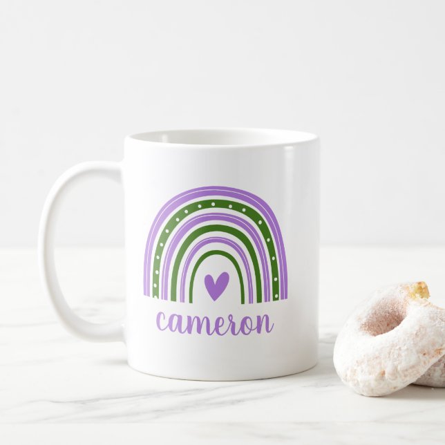 Taza De Café El arcoiris de género personalizado (Con donut)