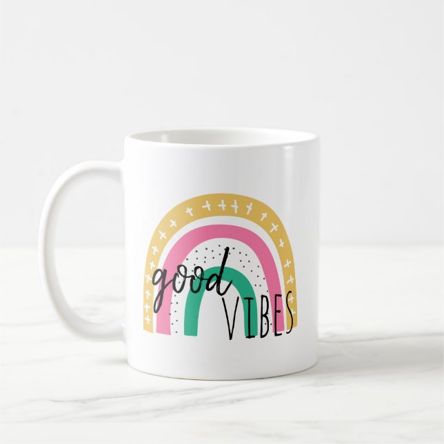 Taza De Café El arcoiris de las buenas vibraciones (Izquierda)