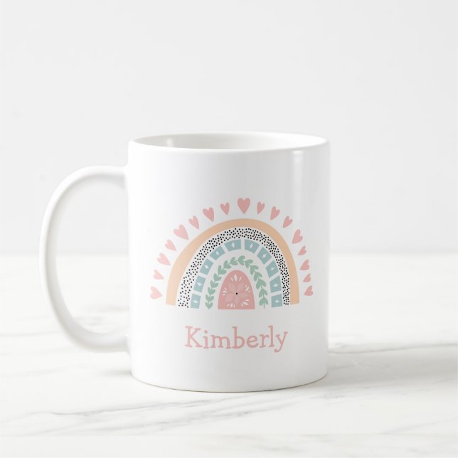 Taza De Café El arcoiris del Boho personalizado (Izquierda)