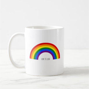 Taza De Café El arcoiris del orgullo gay. El amor es amor.