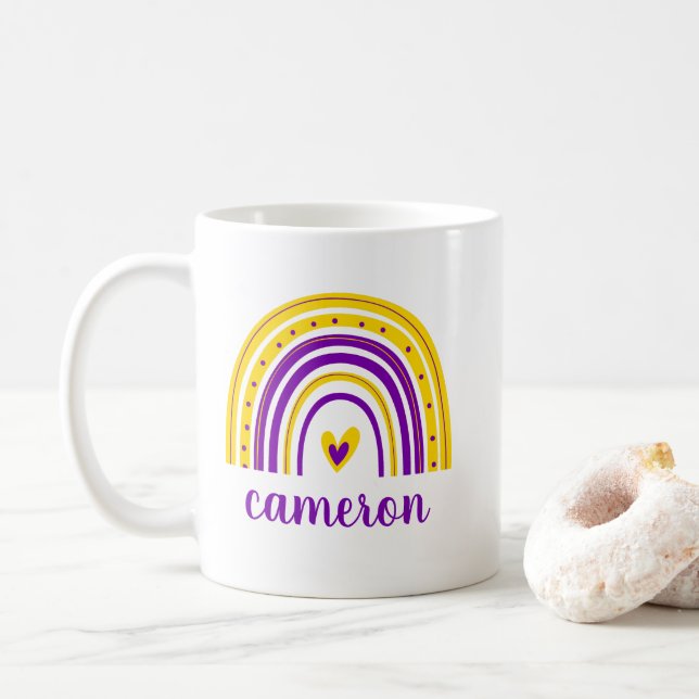 Taza De Café El arcoiris intersexual personalizado (Con donut)
