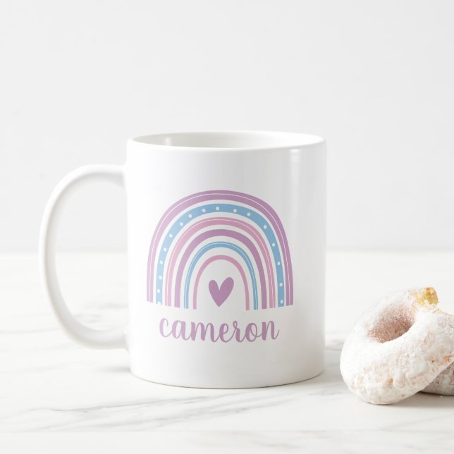 Taza De Café El arcoiris intersexual personalizado (Con donut)