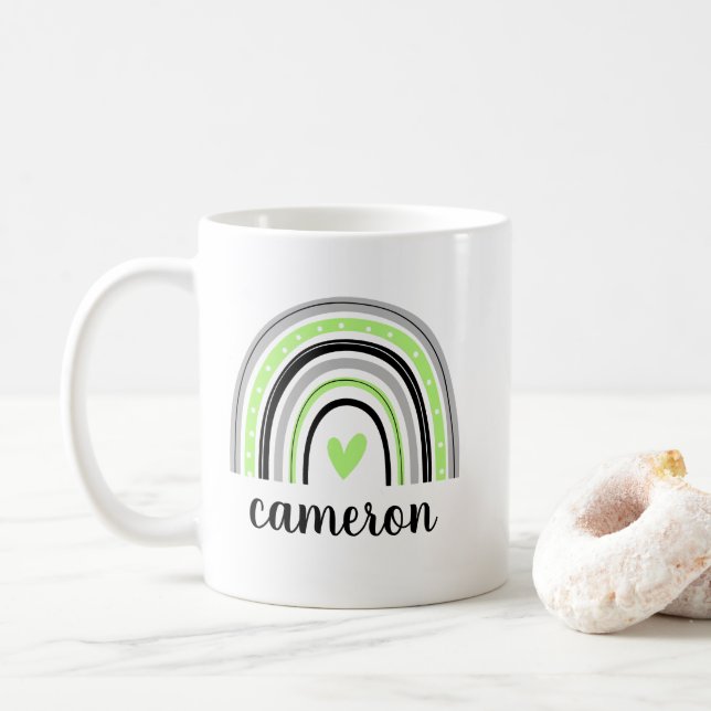 Taza De Café El arcoiris masculino personalizado (Con donut)