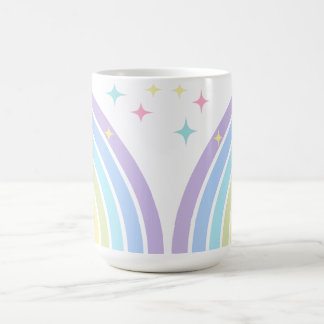 Taza De Café El arcoiris pastel y el brillo estrellado