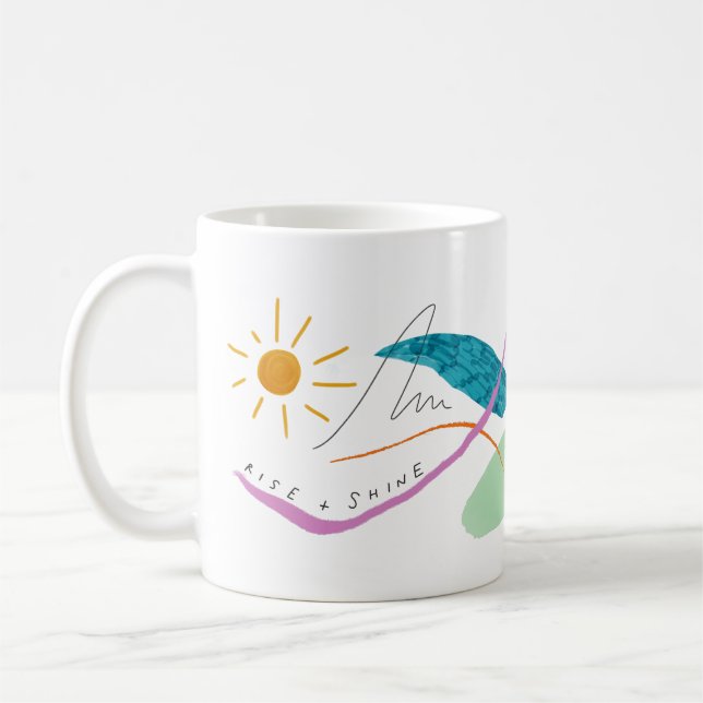 Taza De Café El arte abstracto de Rise y Shine (Izquierda)