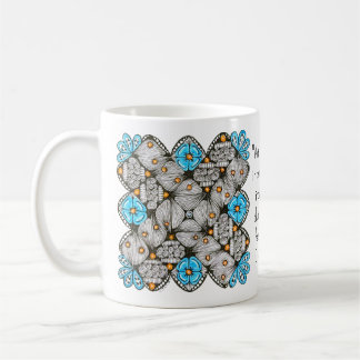 Taza De Café El arte como individualismo con garabato azul y na