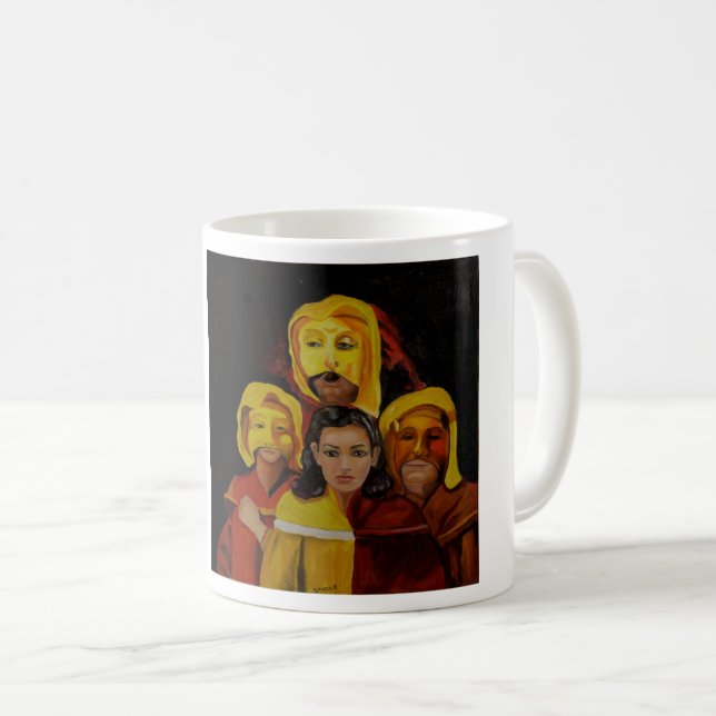 Taza De Café El arte de Ellen - máscaras españolas (Anverso derecho)