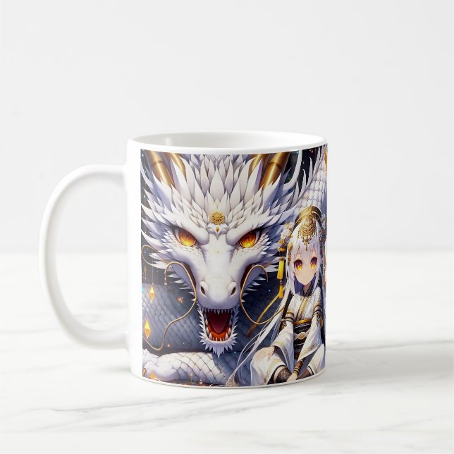 Taza De Café El arte del guerrero y el dragón Chica (Izquierda)