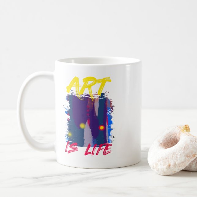 Taza De Café El arte es vida (Con donut)
