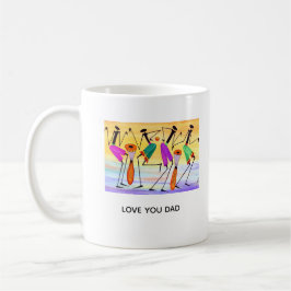 Taza De Café El arte moderno africano de papá, expresando felic