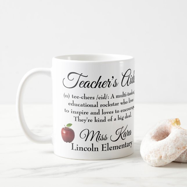 Taza De Café El asistente Rockstar del profesor (Con donut)