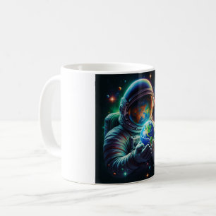 Taza De Café El astronauta adopta el planeta