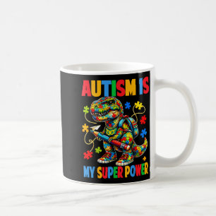 Taza De Café El autismo es rompecabezas de superpoder dino t re