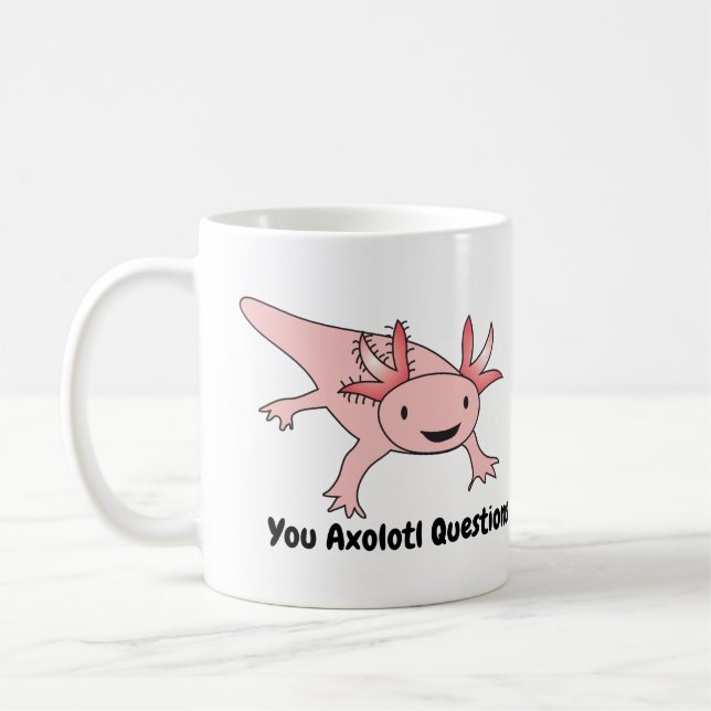 Taza De Café El Axolotl pregunta divertido lindo (Izquierda)