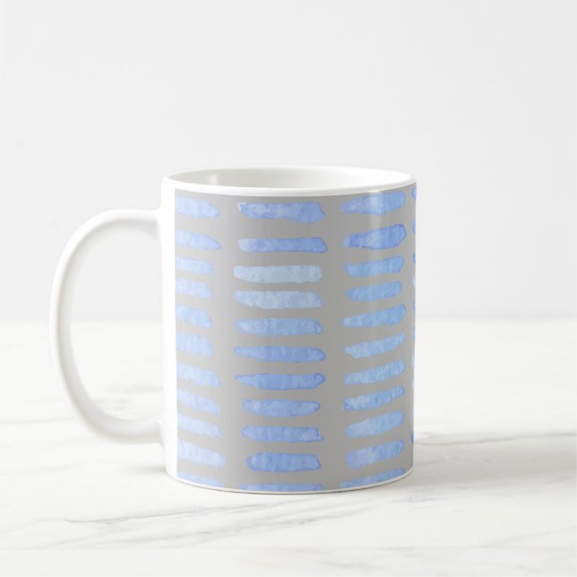 Taza De Café El azul acuarela moderno golpea el gris (Izquierda)