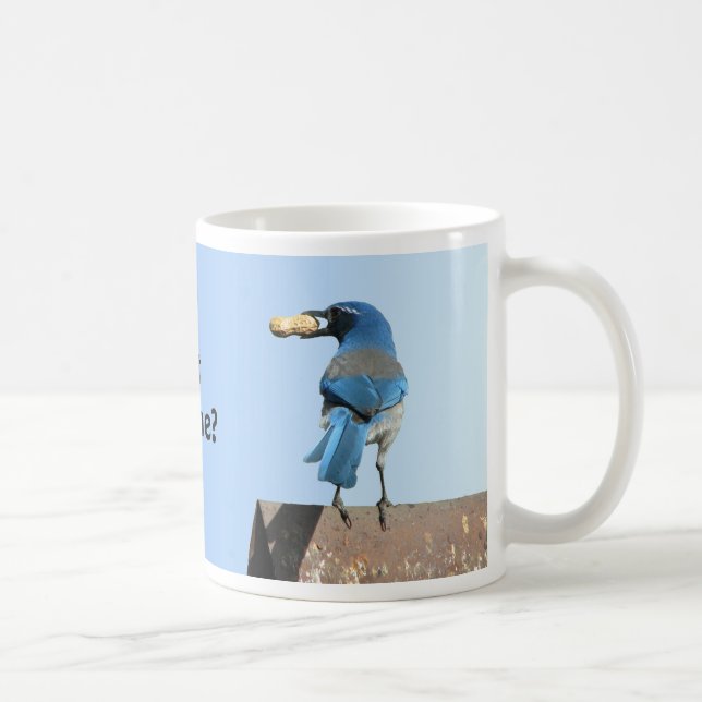 Taza De Café El azul lindo friega el pájaro y el cacahuete de (Derecha)