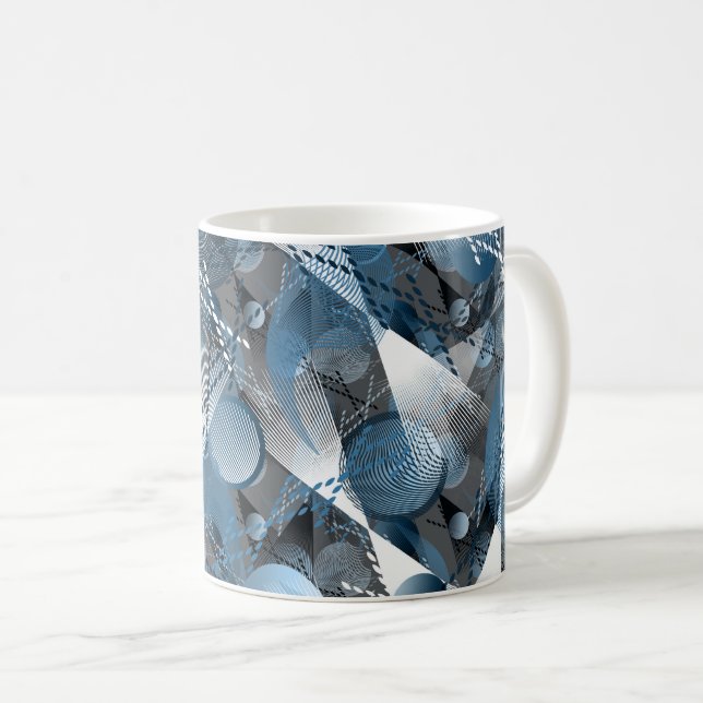 Taza De Café El azul y el gris. Abstracción. (Anverso derecho)