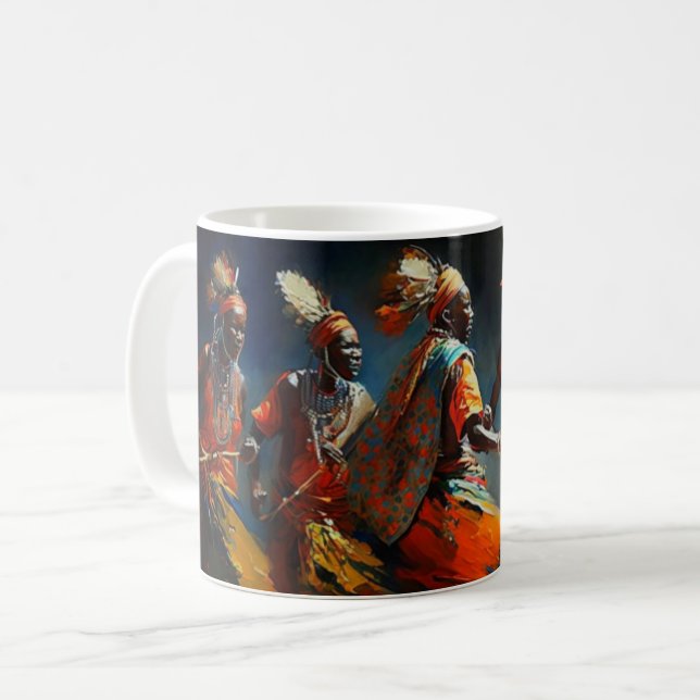 Taza De Café El baile de los masái, África (Anverso izquierdo)