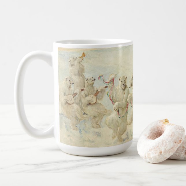 Taza De Café El baile del oso polar | Iglesia de los Estudiante (Con donut)
