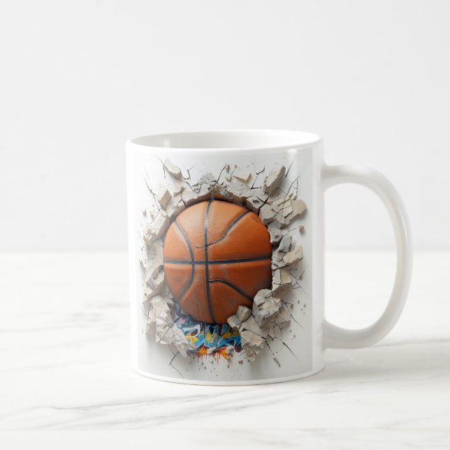 Taza De Café El baloncesto 3D Naranja aparece a través de la pa (Derecha)