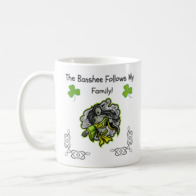 Taza De Café ¡El Banshee Sigue A Mi Familia! Folklore irlandés  (Izquierda)