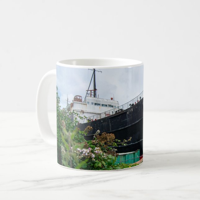 Taza De Café El barco abandonado TSS Duke of Lancaster (Anverso izquierdo)